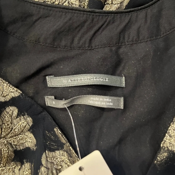Anthropologie black and metallic gold Dress, Small - Picture 3 of 7